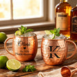 Personalized Moscow Mule Copper Mug 100% Pure Copper Mug Custom Engraved Initials and Name Large 16 oz Rustic Bar Drinkware Hammered Cocktail Cup Wedding Anniversary Birthday Xmas Gifts