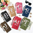 Personalized Wristlet Wallet for Women Custom Pearl Initial Birth Flower and Name PU Leather Wallet with Coin Pocket Id Window & Grip Hand Strap Mother's Day Birthday Gift for Mom Friends