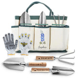 Personalized Gardening Tools Gardening Supplies Kit Gardening Gifts for Women Garden Tool Bag Organizer with Birth Flower and Name Outdoor Hand Tools Birthday Gifts for Gardener Christmas