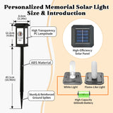 Personalized Solar Lights for Cemetery Solar Pathway Lights with Photo & Name Garden Memorial Outdoor Grave Light for Outdoor Garden Balcony Yard Memorial Remembrance Gifts for Loved Ones