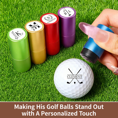 Personalized Large Golf Ball Stamp – 20 mm Logo with Metal Storage Case