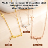 Personalized Cross Name Necklace Custom 1-3 Tiny Names and Pendant 18K Gold Plated Necklace for Women Jewelry Gifts for Mom Grandma Wife Girlfriend Mother's Day Birthday Wedding Gifts