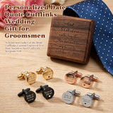 Personalized Cufflinks for Men Father of the Bride Cufflinks Custom Engraved Stainless Steel Cuff Links Initial Name Date or Text Wedding Gift for Dad Husband Groom Groomsmen Grandpa