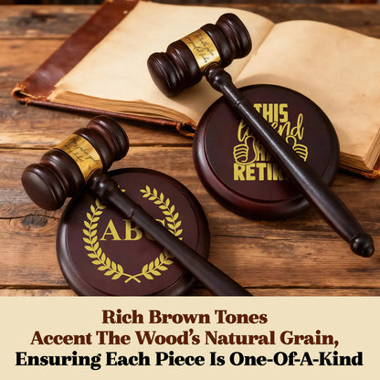 Personalized Judge Gavel and Sound Block Set