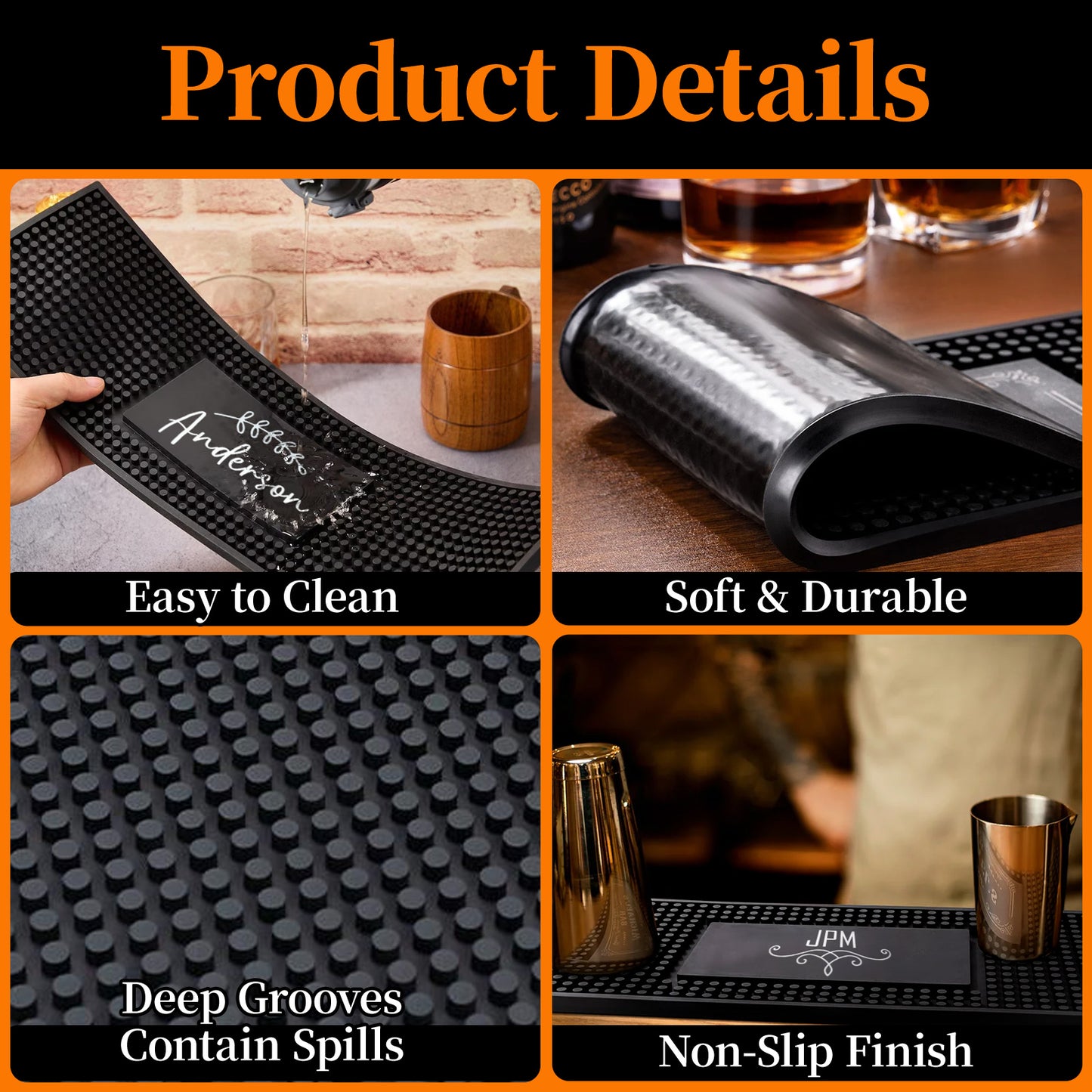 Personalised Bar Mat Non-slip PVC Rubber Bar Mat