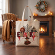 Custom Retro Halloween Canvas Tote Bag Personalized Trick-Or-Treat Bag School Halloween Kids Gift | Toddler Goodie Food Basket Bag Monogram
