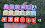 Personalized name fidget clicker. 3D printed CLICKER keychain party favor clicky sensory ASMR gift