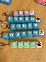 Personalized name fidget clicker. 3D printed CLICKER keychain party favor clicky sensory ASMR gift