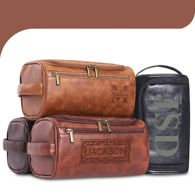 Neceser de piel sintética personalizado para hombre con gancho