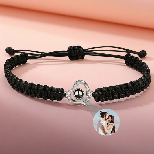 Personalized Photo Projection Bracelet Custom Memorial Gift for Women Men Couples & Family Unique Keepsake Jewelry for Dogs Lovers Perfect Mother's Day Birthday