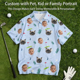 Personalized Golf Polo Shirt Custom Face on Shirt Funny Print Quick Dry Polo Shirt Unisex Golf Outfits Gifts for Golf Enthusiasts Golfer Dad Grandpa Husband Boyfriend Family Friends