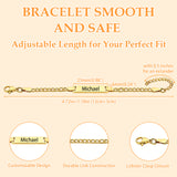 Personalized 18K Gold Plated Baby Name Bracelet Baby Id Protection Bracelet Adjustable Length Bracelet Baptism for Baby Birthstone Bracelets Gifts for Newborns Children New Parents