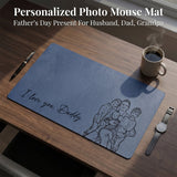 Personalized Dad Photo Desk Mat Large Mouse Pad Custom Sketch Line Art Portrait Non-Slip Waterproof PU Leather Mat Father's Day Anniversary Birthday Gifts Gifts for Husband Dad Grandpa-xmj