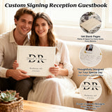 Personalized Wedding Guest Book Custom Bride & Groom Names Couple Photo Scrapbook Linen Hardcover Album 144 Blank Pages for Reception Engagement Wedding Keepsake Gifts for Newlyweds