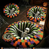 Halloween Optical Illusion Rug 3D Halloween Rug - Optical Illusion with Depth Pattern Non-Slip Soft Fabric
