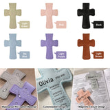 Personalized Magnetic Christian Bookmarks Custom PU Leather Bookmark with Name & Bible Verses Catholic Cross Book Marks Religious Gifts for Women Students Teachers Father Book Lovers-xmj