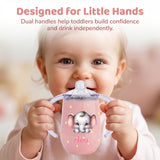 Personalized Insulated Sippy Cup for Toddlers Custom Cute Animal and Name Baby's First Straw Cup Training Cup with Handle BPA Free, 6m+ 10 oz/300ml Birthday Baby Shower Xmas Gifts