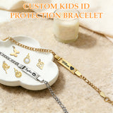 Personalized 18K Gold Plated Baby Name Bracelet Baby Id Protection Bracelet Adjustable Length Bracelet Baptism for Baby Birthstone Bracelets Gifts for Newborns Children New Parents