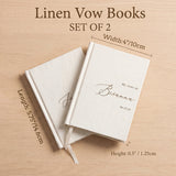Personalized Wedding Vow Books Set of 2 Hardcover Linen Vow Books Luxury Speech Notebook Wedding Keepsake 60 Pages Renewal & Wedding Must Haves Engagement Gift for Bride Groom