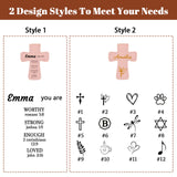 Personalized Magnetic Christian Bookmarks Custom PU Leather Bookmark with Name & Bible Verses Catholic Cross Book Marks Religious Gifts for Women Students Teachers Father Book Lovers-xmj