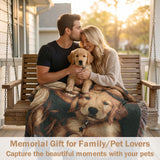 Personalized Blanket with Picture Text Custom Blanket for Mom Dad Couple Girlfriend Boyfriend Husband & Wife Home Decor Woven Tapestry Pet Memorial Blanket Gift for Wedding Anniversary