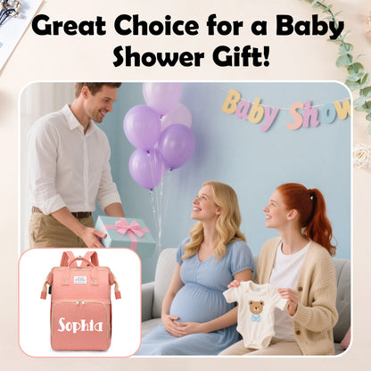 Personalized 3 in 1 Diaper Bag Backpack with Changing Station  Multifunctional Large Baby Diaper Bags for Boys & Girls Portable Custom Lightweight Changing Bag Newborn Baby Essential Gifts