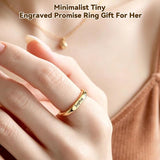 Personalized Engraved Rings for Women Custom Name Ring Non Tarnish Gold Plated Stackable Rings for Her Mom Grandma Girlfriend Wife Womens Ring for Daily Wear Party Wedding Travel