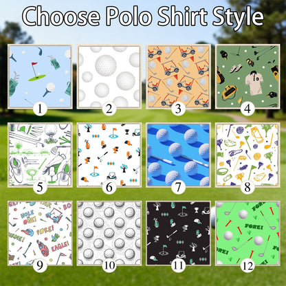Personalized Golf Polo Shirt Custom Face on Shirt Funny Print Quick Dry Polo Shirt Unisex Golf Outfits Gifts for Golf Enthusiasts Golfer Dad Grandpa Husband Boyfriend Family Friends