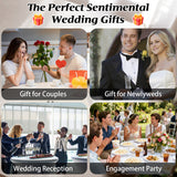 Personalized Wedding Guest Book Custom Bride & Groom Names Couple Photo Scrapbook Linen Hardcover Album 144 Blank Pages for Reception Engagement Wedding Keepsake Gifts for Newlyweds