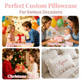 Personalized Muslin Toddler Pillowcase 100% Cotton Baby Pillows Cover with Embroidered Name Crib Nursery Pillowcase for Boys Girls Envelope Closure Newborn Gifts for Baby Showers Birthday
