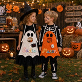 Personalized Ghost Trick or Treat Bag Custom Name Halloween Candy Tote Kids Ghost Tote Halloween Gift for Kids