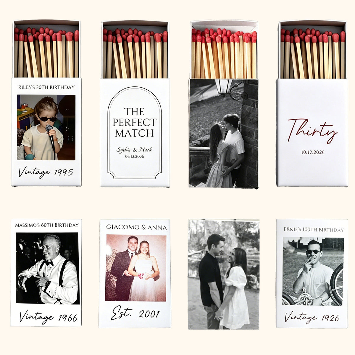Personalized Matchbooks Bulk Custom Photo Matchbooks for Birthday Wedding Engagement Party Favors