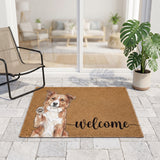 Welcome Pet Portrait Watercolor Art Welcome Mat - Personalized Doormat